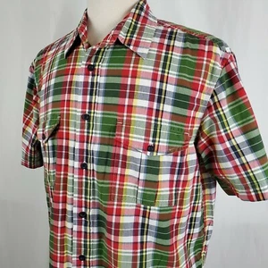 Camicia uomo Eddie Bauer multicolore a quadri grande manica corta con bottoni, cotone - Foto 1 di 8