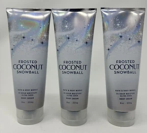 3 BATH & BODY WORKS FROSTED COCONUT SNOWBALL ULTRA SHEA BODY CREAM LOTION 8 OZ - Picture 1 of 1