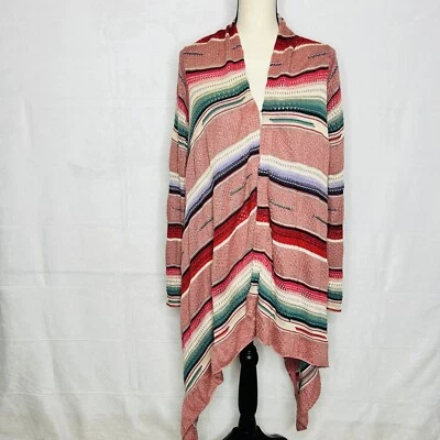 Polo Ralph Lauren Womens Striped Open Front Duster Linen-Blend Cardigan Size S - Image 1 of 4