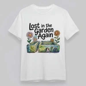 Camiseta clásica suave para mujer Lost in the Garden Pathway estampada camiseta de gran tamaño EE. UU. - Imagen 1 de 6