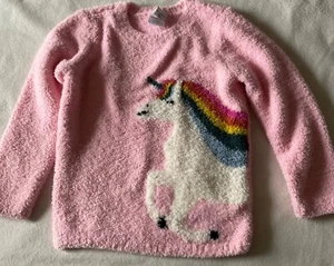 NWOT Hanna Andersson sweater sweatshirt pink unicorn soft polyester 12y - Picture 1 of 3