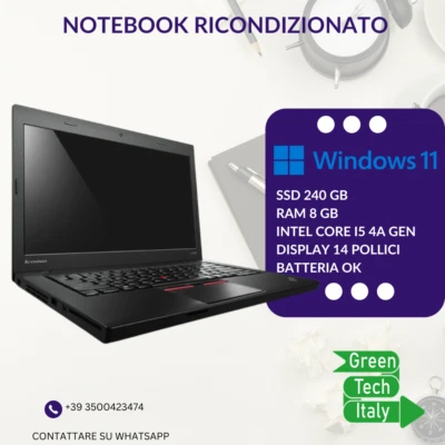PC RICONDIZIONATO RIGENERATO NOTEBOOK PORTATILE WINDOWS 11 14 POLLICI SSD 240 GB - Immagine 1 di 4