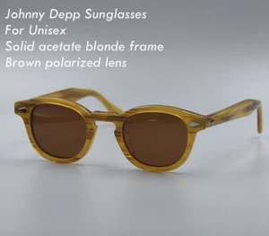 2025 Nuevo Gafas de sol Gafas rubias Para hombres Marrón Polarizado Gafas de sol Johnny Depp - Imagen 1 de 10