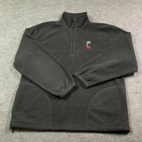 AS Cincinnati  Bearcats Jacket Mens Large Black 1/4 Zip Pullover WIndbreaker Cover