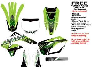 DFR BLEND GRAPHIC KIT GREEN 06-08 KAWASAKI KX450F KX 450F KXF450 - Foto 1 di 4