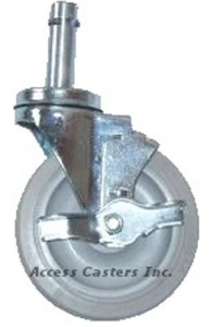 Anillo de agarre 4PD1ISB 4"" x 1-1/4"" vástago rueda giratoria con freno, rueda sin marcas - Imagen 1 de 1