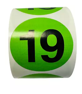 Green & Black Inventory Office Warehouse Adhesive Labels Stickers 500 Number 19 - Picture 1 of 4