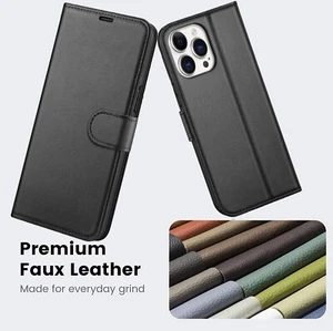 Case For iPhone 12 Pro Max,12 Mini, 12, 12 Pro Leather Card Wallet Magnetic Flip - Afbeelding 1 van 47