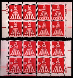 US, Sc #C72, MNH, 1968, FIFTY STAR RUNWAY, PL BLK OF 4 MATCHED SET, (Pl #29468) - Picture 1 of 1