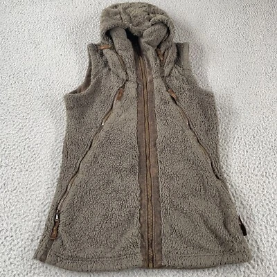 Chaleco Kuhl Flight Sherpa polar para mujer talla XS marrón cremallera completa piel sintética con capucha Foto 1 de 4