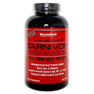 MuscleMeds Carnivor Beef Aminos 300 Tabletten mit Kreatin und BCAA Rindfleisch - Bild 1 von 2