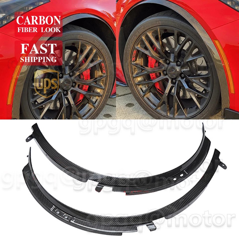 For Corvette C7 Z06 GS ZR1 2014-2019 Carbon Fiber Front Wheel Trim Fender Flare - Image 1 of 4