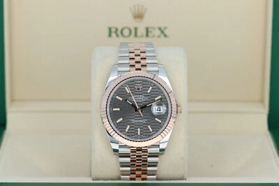 Rolex 126331 Datejust 41 mm gris pizarra motivo edición oro Everose 18kt acero Foto 1 de 4