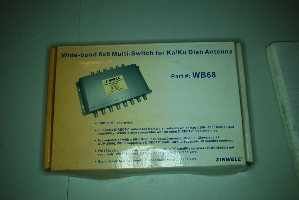 Zinwell WB68 Wide-Band 6x8 Multi-Switch for KA/KU Dish Antenna  - Image 1 of 2