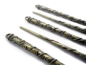 Metal Hair Sticks with Vine, Antique Bronze with Loop, 5" Long, Set of 2 - Picture 1 of 3