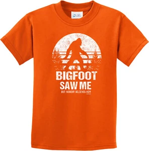 Bigfoot Saw Me Retro Sasquatch Kids T-shirt - Picture 1 of 16