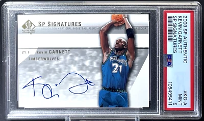 Kevin Garnett 2003-04 Upper Deck SP Authentic SP Signatures On Card Auto PSA 9 - Image 1 of 2