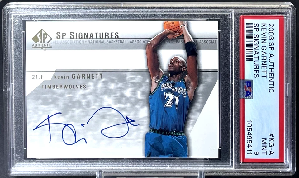 Kevin Garnett 2003-04 Upper Deck SP Authentic SP Signatures On Card Auto PSA 9 - Image 1 of 2
