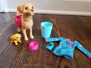 Barbie Potty Training Taffy Dog and Accessories Food Bowl Puppy Trash Can - Picture 1 of 10