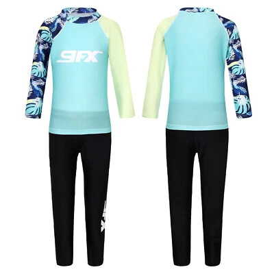 Niñas Niños Traje de Baño UPF 50+ Trajes de Sol Informales Ropa Activa Piscina Traje de Baño Conjunto Foto 1 de 3