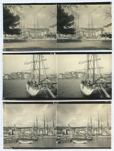 Amateur Personal Stereoview FRANCE 1900s HARBOR Boats x 3  - Picture 1 of 5