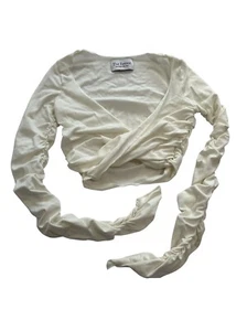The Retreat Ruched Crop Top in White - Picture 1 of 3