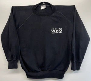 The Who Rundhals Nur Schwarz Pullover Pete Townshend Original Retro England Tour - Zdjęcie 1 z 13