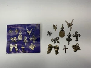 Creative Beginnings Brass Charms (10) Assortment Bow Ballerina Cross Fairy Rose - Picture 1 of 8