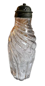 Seltene c1820s Boston & Sandwich mundgeblasene Feuerstein Glasflasche Wirbel Muffineer Shaker - Bild 1 von 17