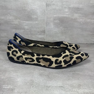 Rothy's The Point Damenschuhe Größe 13 Leopard schwarz hellbraun Strick-Flats waschbar - Bild 1 von 9