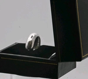 Anello grosso vintage inglese modernista pesante argento 925 marcato misura L 5 3/4 - Foto 1 di 8