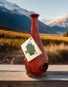 Gorgeous Artisan Signed Wood Birch Bud Vase With Plastic Sleeve - Picture 1 of 12