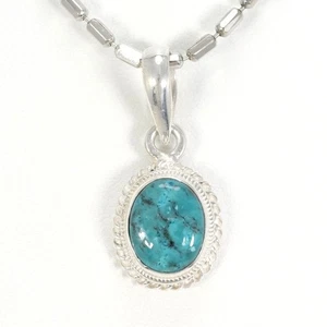 Jewelry Silver Necklace Turquoise About8.3g About61cm Free shipping Used - Picture 1 of 5