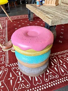 Chair Giant Food Stool Colorful Donuts Interesting Goods Variety D28 x H36 cm - Picture 1 of 5