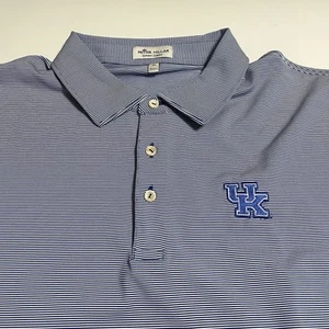 Polo Peter Millar Kentucky Wildcats uomo XL blu a righe golf elasticizzata - Foto 1 di 7