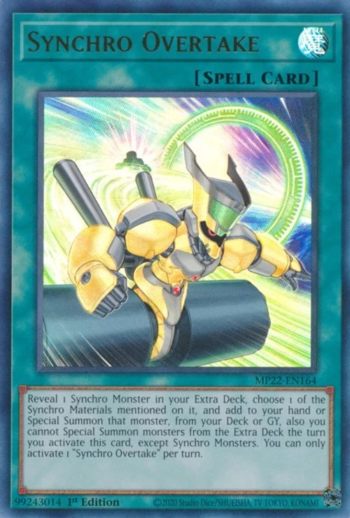MP22-EN164 Synchro Overtake Ultra Rare 1st Edition Near Mint YuGiOh TCG - Image 1 of 1