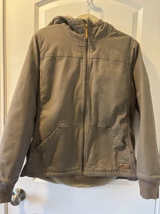 LL BEAN Sherpa gefütterte Canvas Field Chore Jacke Mantel Kapuze Damen Gr. Large - Bild 1 von 5