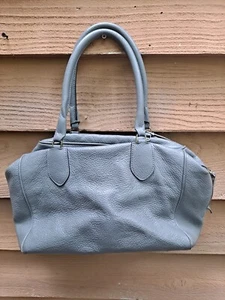 Cartera/Cartera VICTORIA NAPOLI Gris Cuero Genuino Hecho en Italia Excelente - Imagen 1 de 8