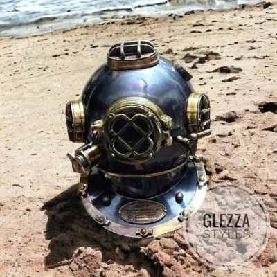 Diving Divers 1921 Anchor Engineering Navy Mark IV 18" Blue Marine Helmet - Image 1 of 3