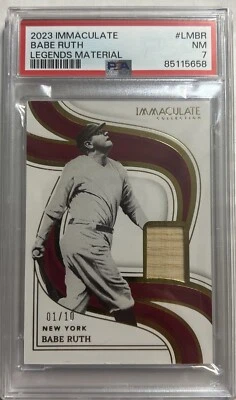 Murciélago Immaculate Babe Ruth SP 2023 usado impresión corta "muy raro" H.O.F. RELIQUIA #1/10 Foto 1 de 3