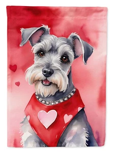 Schnauzer My Valentine Flag Canvas House Size DAC5434CHF - Picture 1 of 4