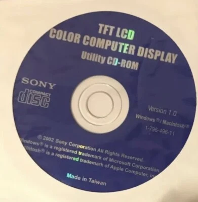 Sony TFT LCD Color Computer Display utility CD-ROM Version 1.01-796-496-1 - Image 1 of 4