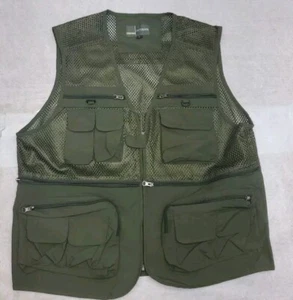 Men's Fishing Mesh Vest / Jacket Multi Pockets Casual Photographer Coat - Picture 1 of 13