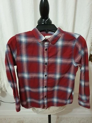 Camisa con botones a cuadros roja/blanca de Zara para niños, talla: 8 Foto 1 de 3