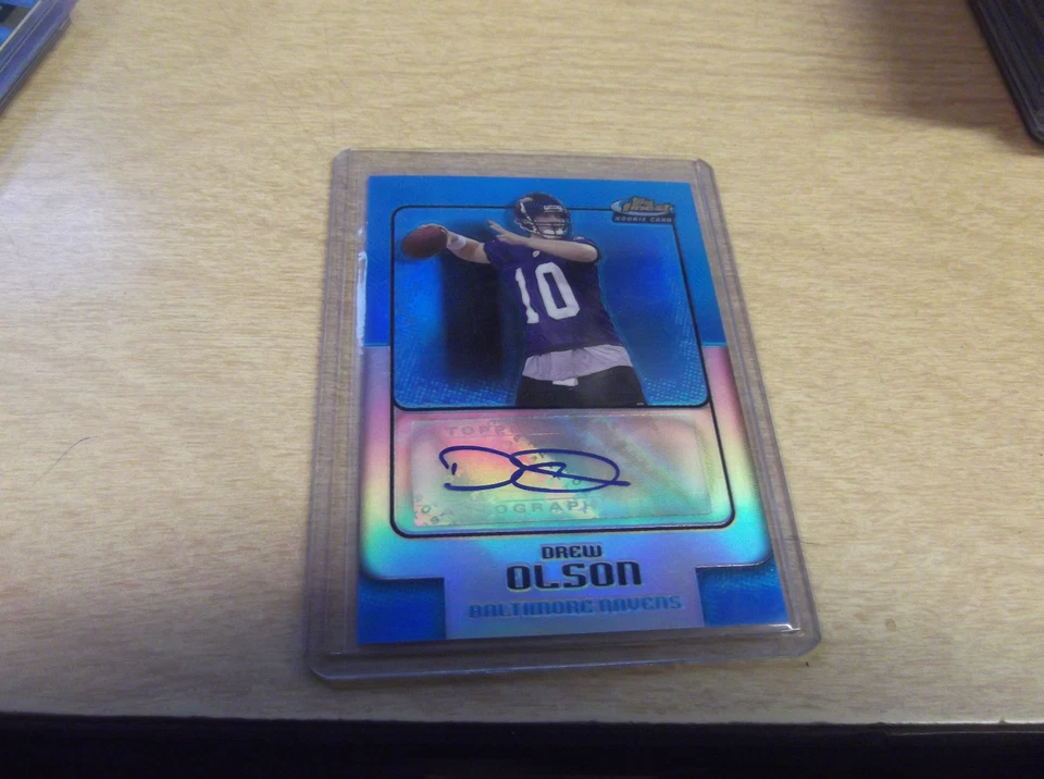 AUTO'D DREW OLSON 2006 FINEST FB #181 BLUE REFRACTOR RC #131/299 UCLA - Image 1 of 1