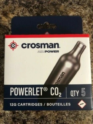 Crosman CO2 Powerlet Cartridge for Gun Gas Pellet 12 Gram  NEW 5-Pack - Image 1 of 4