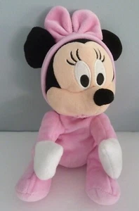 R9. DOUDOU PELUCHE DISNEY NICOTOY BEBE MINNIE PYJAMA ROSE BLANC NOIR EXC. ETAT - Foto 1 di 3