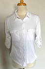 Cable And Gauge White 100% Cotton Pre-Shrunk Button-Down Womans Top Size M