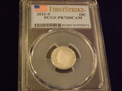 2021-S  Dime     First Strike         PCGS PR 70 DCAM - Image 1 of 2