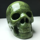 805g Natural Crysta Mineral Specimen.GREEN JADE. Hand-carved.Exquisite Skull